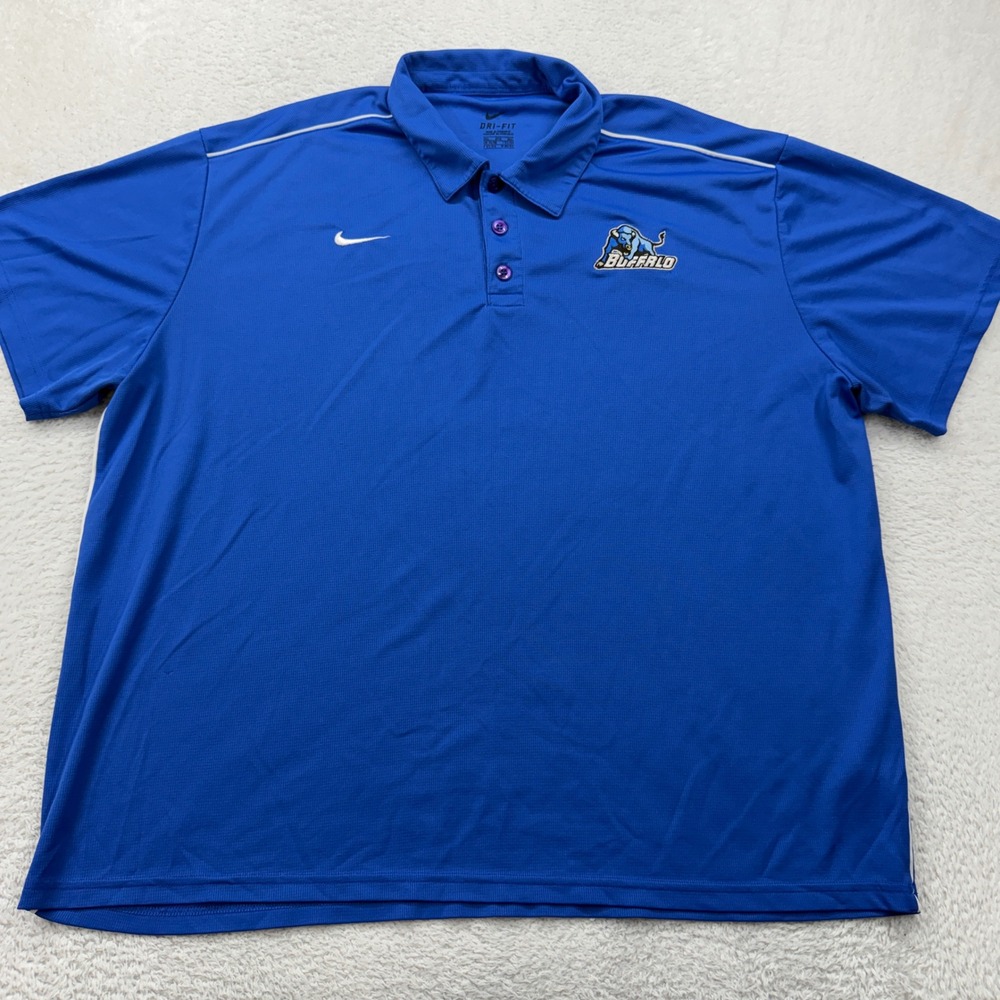 Nike‎ Dri-FIT Buffalo Bulls Polo Shirt Mens 3XL Blue Short Sleeve NCAA Athletic